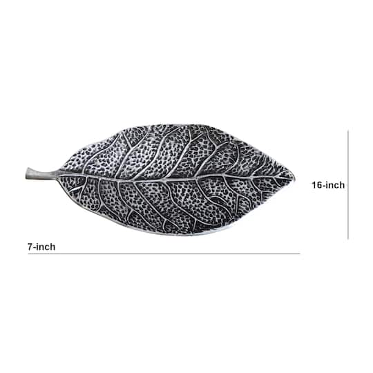 16" Antique Leaf Decorative Accent Tray